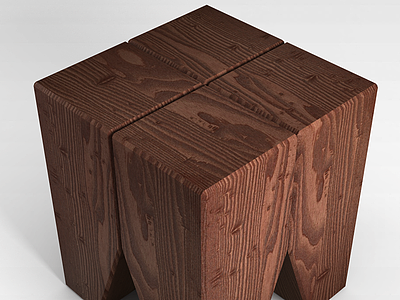 3d实木凳子模型