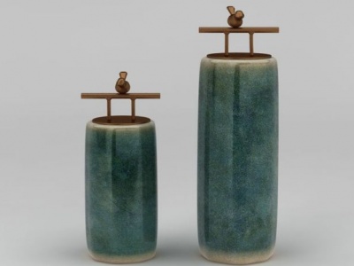 3d中式陶瓷摆件模型