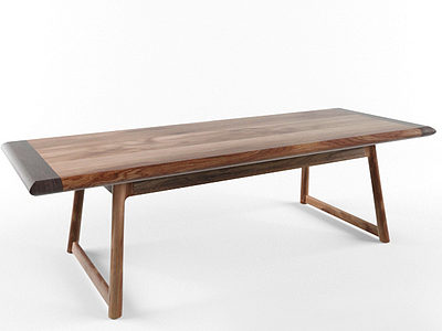 中式实木餐桌3d模型