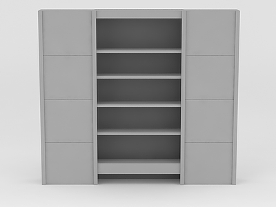 灰色木质酒柜模型3d模型