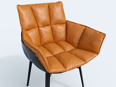 现代北欧皮质软包椅子3d模型