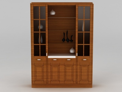 现代实木酒柜模型3d模型