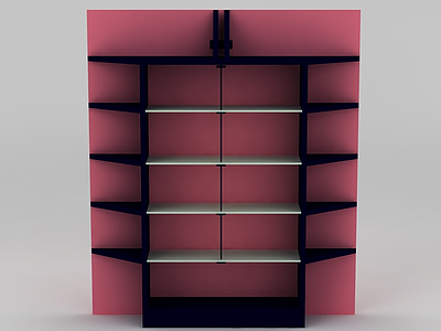 时尚粉色书柜书架模型3d模型