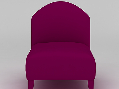 欧式紫红色布艺沙发椅模型3d模型