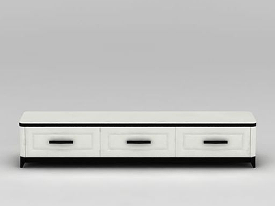 3d现代黑白拼色电视柜模型