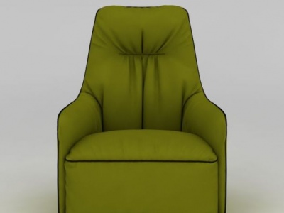 3d现代绿色布艺沙发椅模型