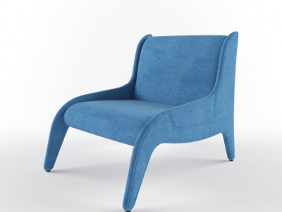 3d时尚蓝色布艺沙发椅模型