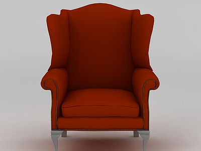 3d欧式红色单体沙发免费模型