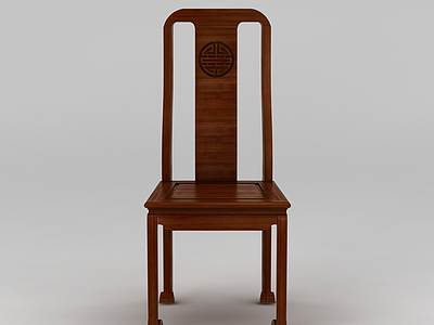 中式实木靠背椅模型3d模型