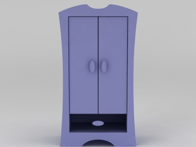 3d现代紫色双开门衣柜衣橱免费模型