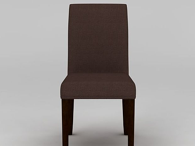 3d现代咖啡色餐椅模型