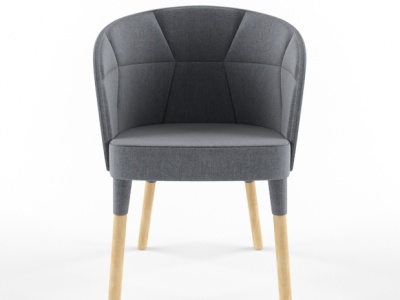 3d现代灰色布艺椅子模型