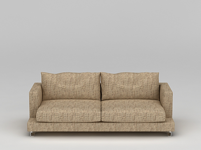 3d现代双人布艺沙发模型
