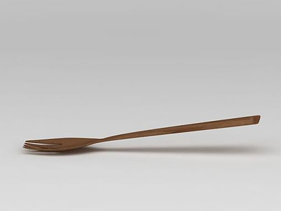 3d木质叉子模型