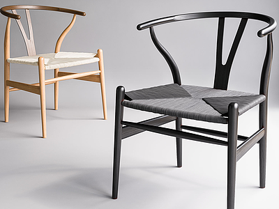 3d新中式实木单椅模型