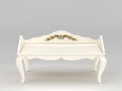 欧式白色雕花凳子模型3d模型