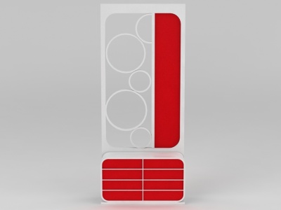 时尚红白拼色玄关鞋柜模型3d模型
