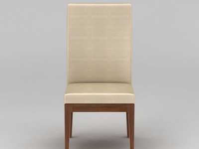 现代米色靠背餐椅模型3d模型