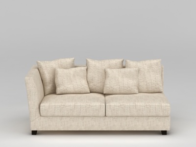 3d现代双人布艺沙发免费模型
