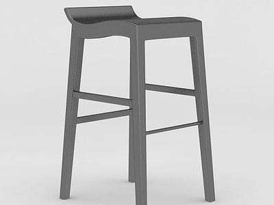 简约实木吧椅模型3d模型