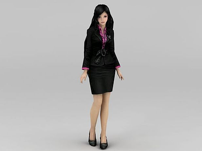 3d职业女人秘书模型