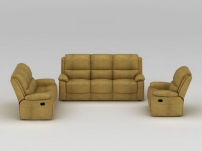 3d现代布艺软沙发组合模型