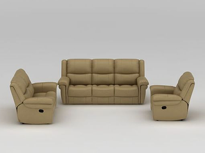 3d现代客厅布艺组合沙发模型