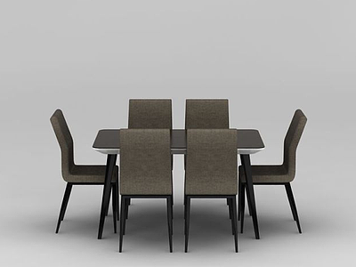 现代简约餐桌餐椅模型3d模型