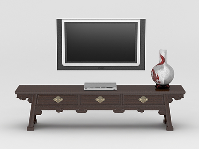 现代中式实木电视柜模型3d模型