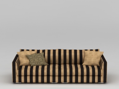 创意条纹布艺沙发模型3d模型