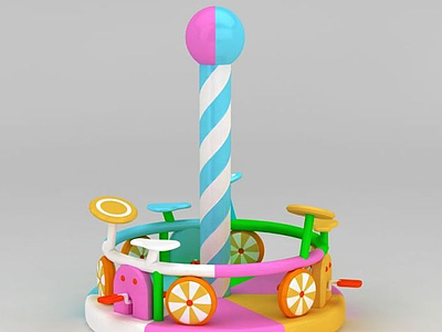 3d儿童游乐设备淘气堡充气城堡模型