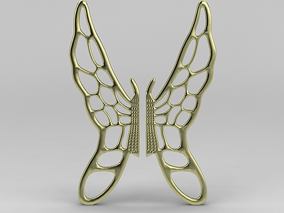 3d现代金属蝴蝶雕花装饰品免费模型