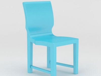 3d现代蓝色餐椅模型