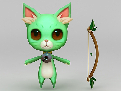 3d手游角色小猫动物模型