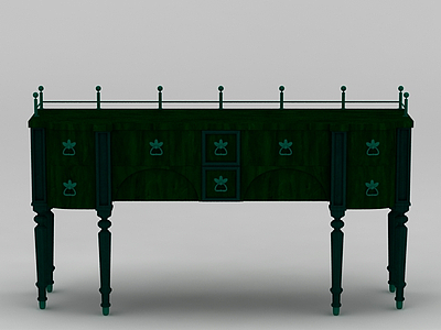 3d欧式木艺桌子模型