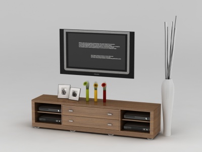 3d现代客厅电视柜模型