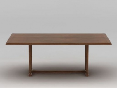 3d现代简约实木餐桌模型