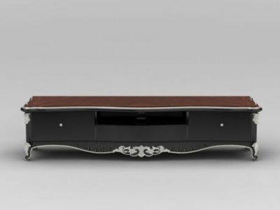 3d欧式实木雕花电视柜模型