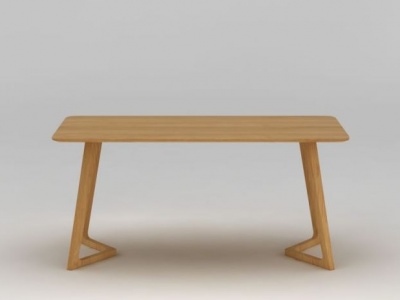 3d简约实木餐桌模型
