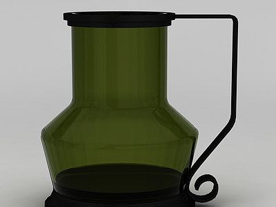 3d创意绿色玻璃花瓶免费模型