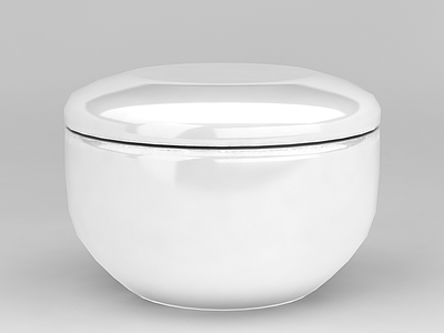 中式白色陶瓷碗模型