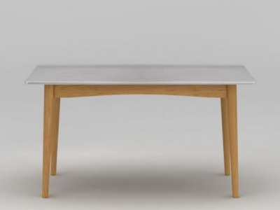 现代简约木艺餐桌模型3d模型