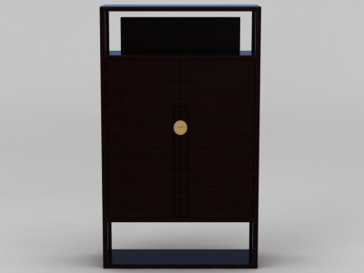 3d中式简约双开门实木柜免费模型