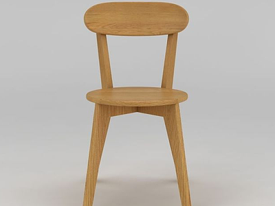 现代实木圆椅模型3d模型