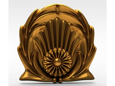 3d欧式豪华金色雕花装饰品模型