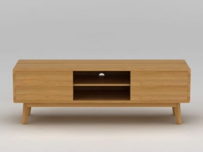 现代实木电视柜模型3d模型