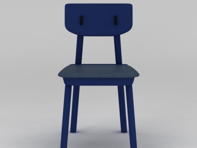 3d现代蓝色休闲椅模型