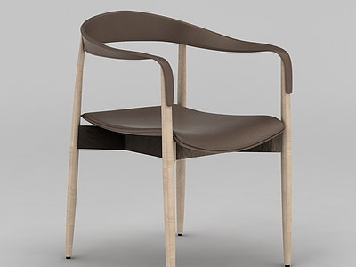 3d高档实木椅模型