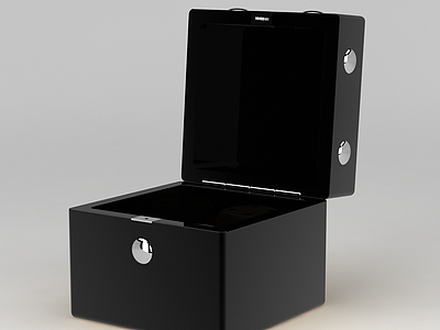 3d现代黑色实木箱子免费模型