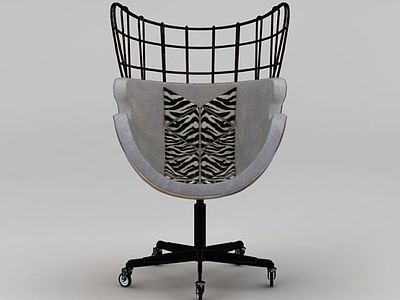 现代黑色工业风铁艺椅子3d模型